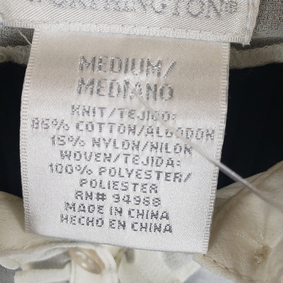 Worthington Black Button Down Sweater with Tie Sz M - Picture 6 of 8